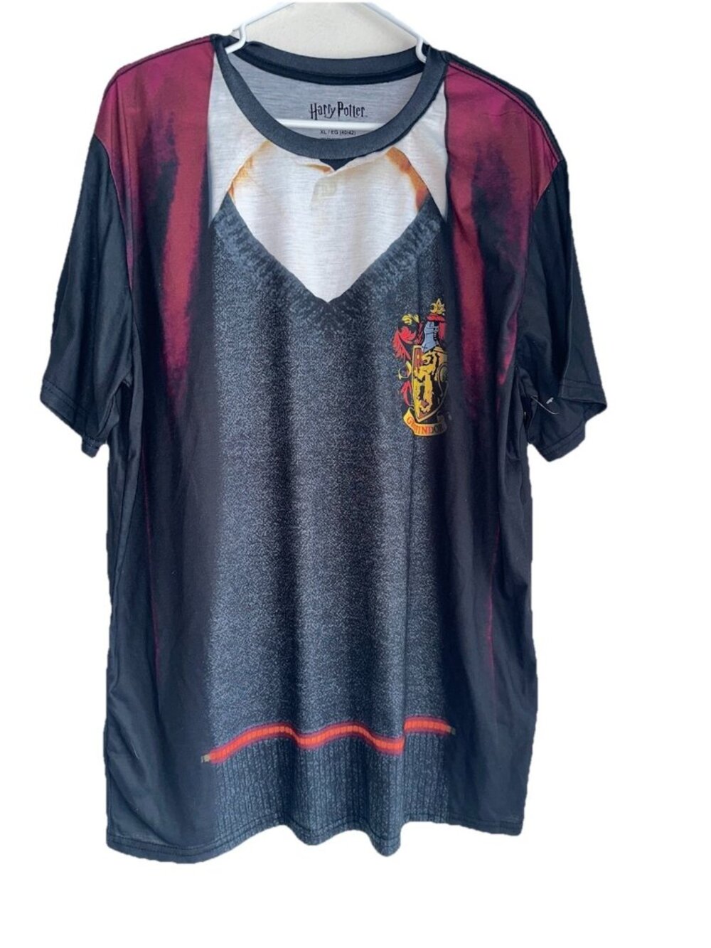 Harry Potter Gryffindor Uniform Costume Adult T-Shirt XL Hogwarts House Crest